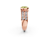 Rose gold Fancy Yellow Round  Brilliant Diamond Channel Set Wide Band Ring with Bezel Setting_2
