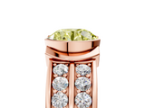 Rose gold Fancy Yellow Round  Brilliant Diamond Channel Set Wide Band Ring with Bezel Setting_5