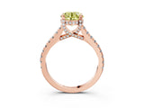 Rose gold Fancy Yellow Round  Brilliant Diamond Solitaire with Pavé Band and Four-Prong Setting 3