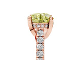 Rose gold Fancy Yellow Round  Brilliant Diamond Solitaire with Pavé Band and Four-Prong Setting 5
