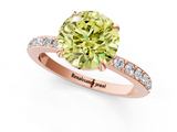 Rose gold Fancy Yellow Round  Brilliant Pavé Band Solitaire with Four-Prong Setting_18