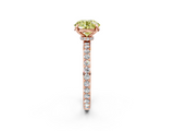 Rose gold Fancy Yellow Round  Brilliant Pavé Band Solitaire with Four-Prong Setting_19