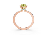 Rose gold Fancy Yellow Round  Brilliant Pavé Band Solitaire with Four-Prong Setting_20