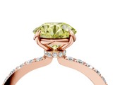 Rose gold Fancy Yellow Round  Brilliant Pavé Band Solitaire with Four-Prong Setting_21
