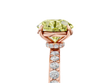 Rose gold Fancy Yellow Round  Brilliant Pavé Band Solitaire with Four-Prong Setting_22