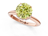 Rose gold Fancy Yellow Round  Brilliant Solitaire Engagement Ring with Six-Prong Setting and Classic Band_1