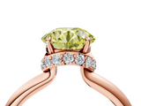 Rose gold Fancy Yellow Round  Brilliant Solitaire Engagement Ring with Six-Prong Setting and Classic Band_4