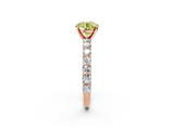 Rose gold Fancy Yellow Round  Brilliant Solitaire with Pavé Band and Four-Prong Setting_20