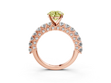Rose gold Fancy Yellow Round  Brilliant Solitaire with Pavé Band and Four-Prong Setting_21