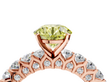 Rose gold Fancy Yellow Round  Brilliant Solitaire with Pavé Band and Four-Prong Setting_22
