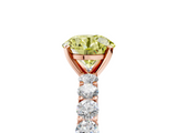 Rose gold Fancy Yellow Round  Brilliant Solitaire with Pavé Band and Four-Prong Setting_23