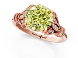 Rose gold Fancy Yellow Round  Brilliant Solitaire with Pave Band and Four-Prong Setting_1