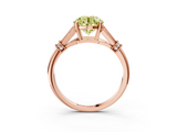 Rose gold Fancy Yellow Round  Brilliant Solitaire with Pave Band and Four-Prong Setting_3
