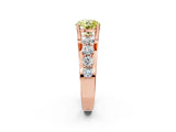 Rose gold Fancy Yellow Round  Brilliant Solitaire with Side Stones on a Pave Band and Four-Prong Setting_14