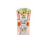 Rose gold Fancy Yellow Round  Brilliant Solitaire with Side Stones on a Pave Band and Four-Prong Setting_17