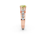 Rose gold Fancy Yellow Round  Brilliant Solitaire with Side Stones on a Pave Band and Four-Prong Setting_26