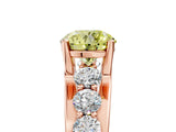 Rose gold Fancy Yellow Round  Brilliant Solitaire with Side Stones on a Pave Band and Four-Prong Setting_29