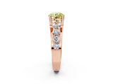 Rose gold Fancy Yellow Round  Brilliant Solitaire with Side Stones on a Pave Band and Four-Prong Setting_67