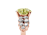 Rose gold Fancy Yellow Round  Cluster Diamond Engagement Ring with Pavé Band and Four-Prong Setting_5