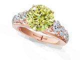 Rose gold Fancy Yellow Round Cut Brilliant Diamond Pavé Band with Six-Prong Setting_13