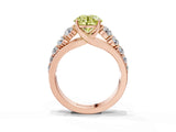 Rose gold Fancy Yellow Round Cut Brilliant Diamond Pavé Band with Six-Prong Setting_15