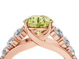 Rose gold Fancy Yellow Round Cut Brilliant Diamond Pavé Band with Six-Prong Setting_16
