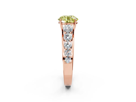 Rose gold Fancy Yellow Round Cut Brilliant Diamond Pavé Band with Six-Prong Setting_2