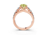 Rose gold Fancy Yellow Round Cut Brilliant Diamond Pavé Band with Six-Prong Setting_3