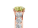 Rose gold Fancy Yellow Round Cut Brilliant Diamond Pavé Band with Six-Prong Setting_5