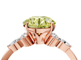 Rose gold Fancy Yellow Round Cut Brilliant Diamond Solitaire Ring with Pear Side Stones and Four-Prong Setting_7