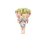 Rose gold Fancy Yellow Round Cut Brilliant Diamond Solitaire Ring with Pear Side Stones and Four-Prong Setting_8