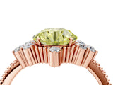 Rose gold Fancy Yellow Round Cut Brilliant Diamond with Cluster Setting on a Beaded Band and Four-Prong Setting_4