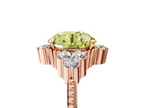 Rose gold Fancy Yellow Round Cut Brilliant Diamond with Cluster Setting on a Beaded Band and Four-Prong Setting_5