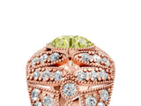 Rose gold Fancy Yellow Round Cut Brilliant Halo Pave Diamond Milgrain Ring_5
