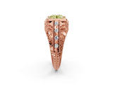 Rose gold Fancy Yellow Round Cut Brilliant Milgrain Filigree Diamond Ring with Square Prong Setting_2