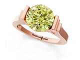 Rose gold Fancy Yellow Round Cut Brilliant Solitaire Diamond Ring with Channel Set Band and Bar Prong Setting_1