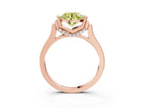 Rose gold Fancy Yellow Round Cut Brilliant Solitaire Diamond Ring with Channel Set Band and Bar Prong Setting_3