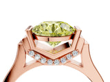 Rose gold Fancy Yellow Round Cut Brilliant Solitaire Diamond Ring with Channel Set Band and Bar Prong Setting_4