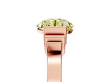 Rose gold Fancy Yellow Round Cut Brilliant Solitaire Diamond Ring with Channel Set Band and Bar Prong Setting_5