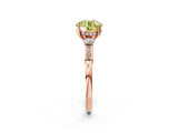 Rose gold Fancy Yellow Round Cut Brilliant Three-Stone Pave Band with Four-Prong Setting_2