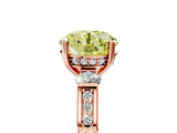 Rose gold Fancy Yellow Round Cut Brilliant Three-Stone Pave Band with Four-Prong Setting_5