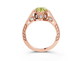 Rose gold Fancy Yellow Round  Cut Cathedral Pave Diamond Engagement Ring with Six-Prong Setting_29