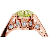 Rose gold Fancy Yellow Round  Cut Cathedral Pave Diamond Engagement Ring with Six-Prong Setting_30