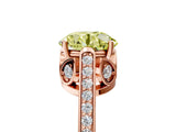 Rose gold Fancy Yellow Round  Cut Cathedral Pave Diamond Engagement Ring with Six-Prong Setting_31