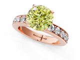 Rose gold Fancy Yellow Round  Cut Channel Set Diamond Engagement Ring with Four-Prong Setting_1