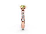 Rose gold Fancy Yellow Round  Cut Channel Set Diamond Engagement Ring with Four-Prong Setting_2