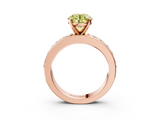 Rose gold Fancy Yellow Round  Cut Channel Set Diamond Engagement Ring with Four-Prong Setting_3