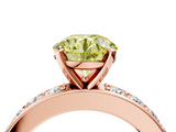 Rose gold Fancy Yellow Round  Cut Channel Set Diamond Engagement Ring with Four-Prong Setting_4