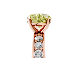 Rose gold Fancy Yellow Round  Cut Channel Set Diamond Engagement Ring with Four-Prong Setting_5