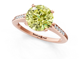 Rose gold Fancy Yellow Round  Cut Channel Set Solitaire Engagement Ring with Four-Prong Setting_1